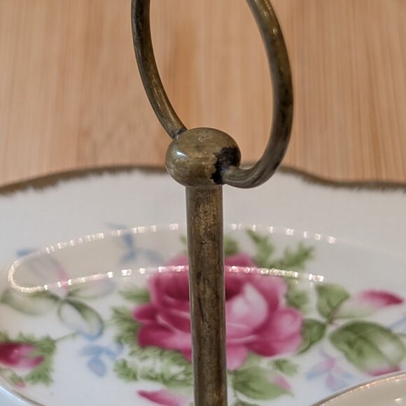 L'Amour China Gold and Floral Hand Painted Jewelry Dish - Picture 4 of 8